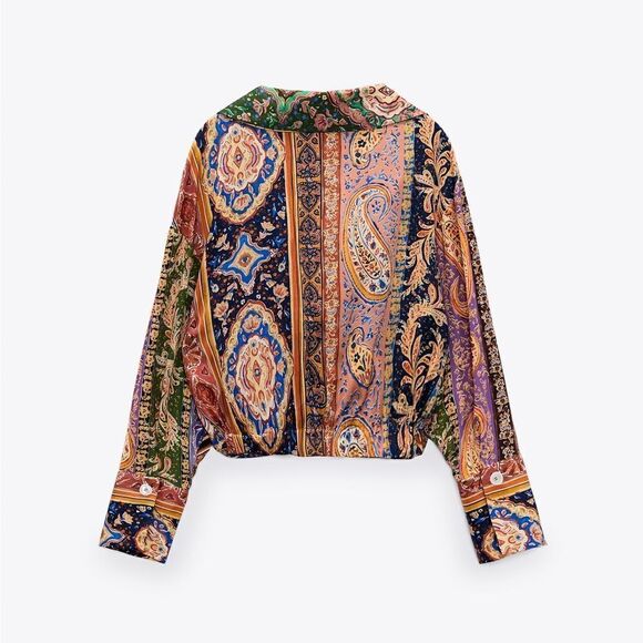 ZARA Printed Cropped Shirt New - Picture 8 of 8